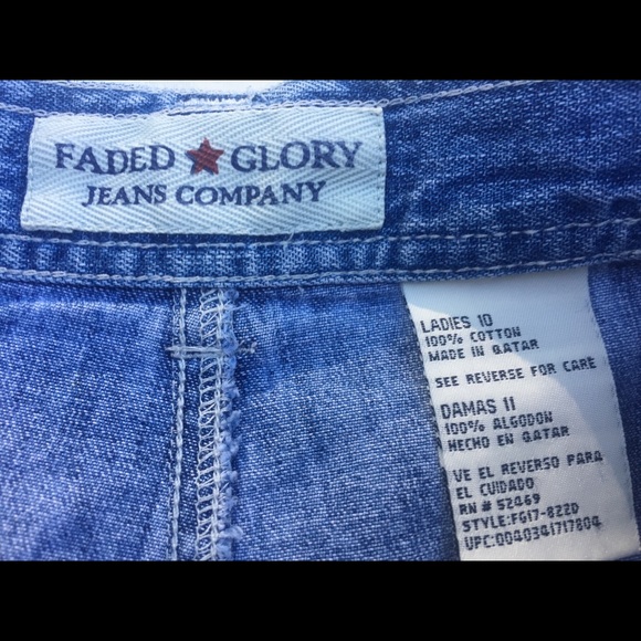 Faded Glory jean shorts size 10 .waist 14” flat - Picture 3 of 6